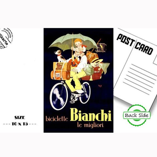 Post card Bianchi biciclette vintage advertising new