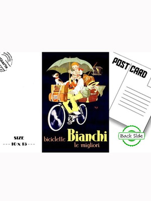 Post card Bianchi biciclette vintage advertising new