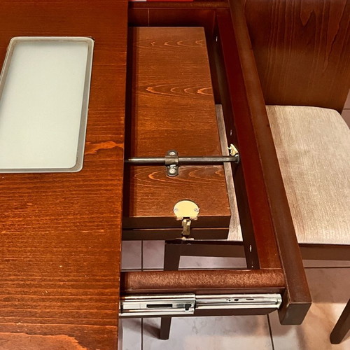 Dining table used solid wood with extension wenge color