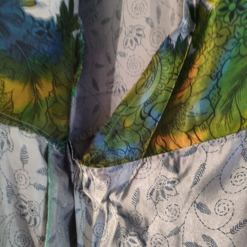 Malen Rouge Amalia maxi satin kimono dress new, multicolor