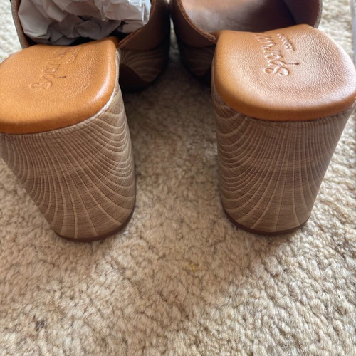 Speawoman leather mule sandals new, camel color, size 37