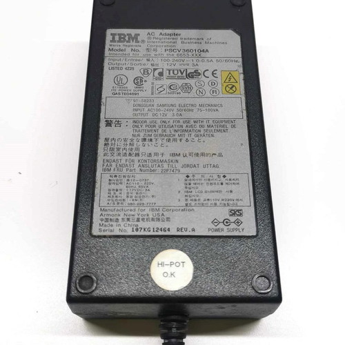 Laptop Power Supply - AC Adapter Charger IBM PSCV 360104A/12Volt - 3A