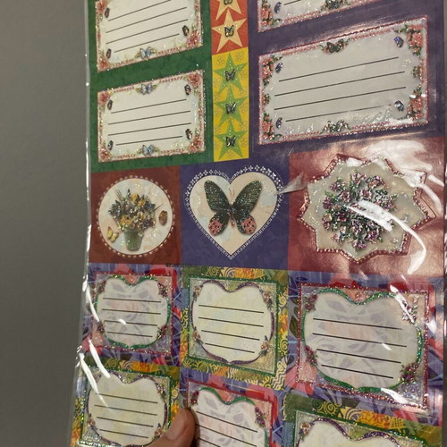 Gold foil stickers with glitter new, over 30 years old