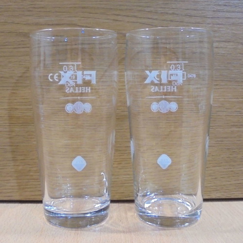 Fix Hellas beer set of 2 used promotional glasses 300ml