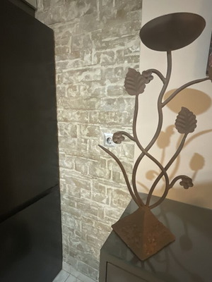 Handmade metal candlestick, 50 cm, vintage rustic style