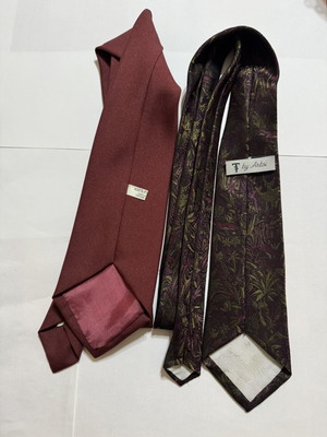 Vintage polyester ties set of 2 by Artsi and Classic Burgundy, used