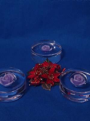 Orrefors Puck Lena Bergström Candlesticks 3 pieces like new 1999