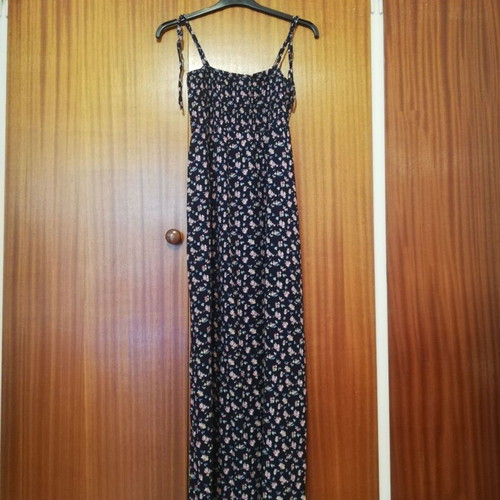 Floral dark blue dress Small like new, strap and strapless