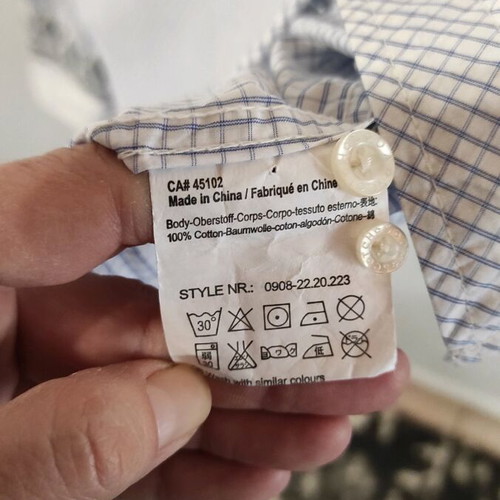 Scotch & Soda shirt for cufflinks like new, blue and white checkered