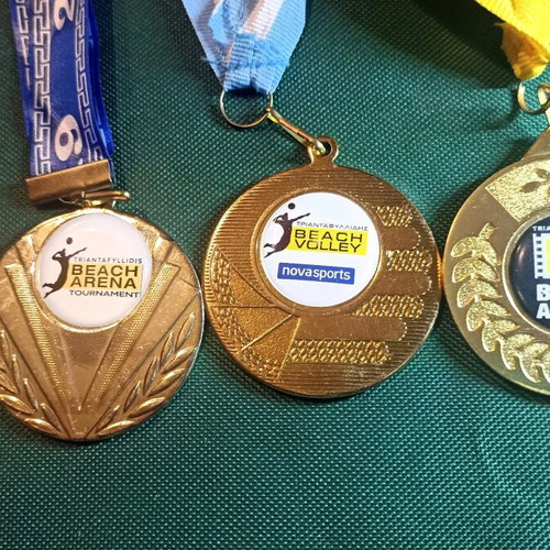 Beach Volley collectible medals set of 5 like new, Triantafyllidis Beach Arena