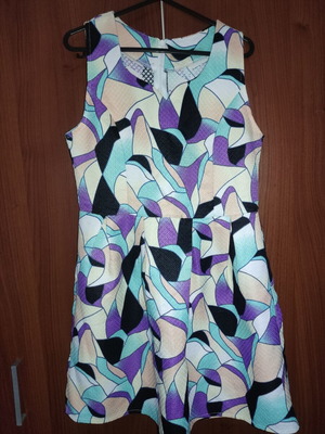 Φόρεμα τύπου balloon αφόρετο, πολύχρωμο, μέγεθος M