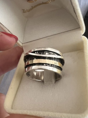 K.and silver-gold ring size 59