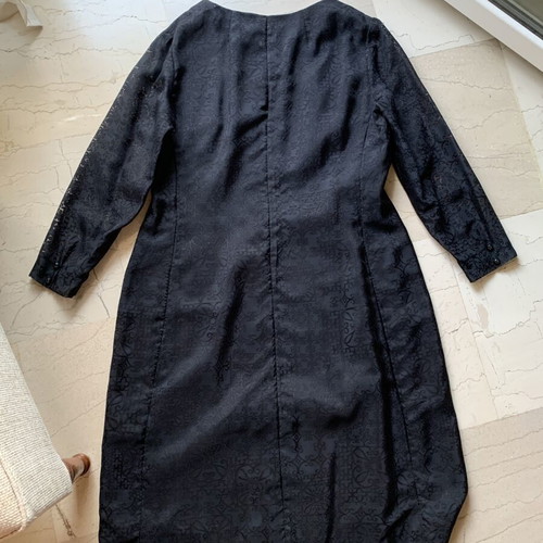 Black evening dress like new, handmade fabric, size XL