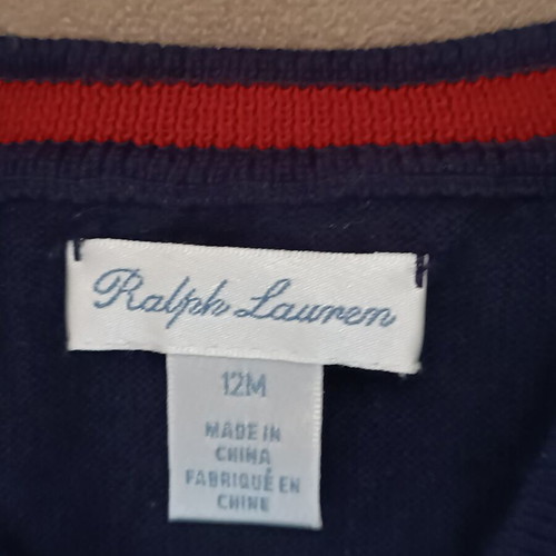 Ralph Lauren baby sweater 12 months like new, dark blue