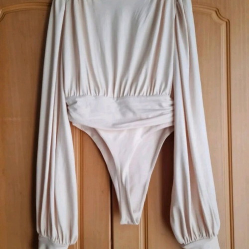 Oh Polly bodysuit like new, champagne color, size S