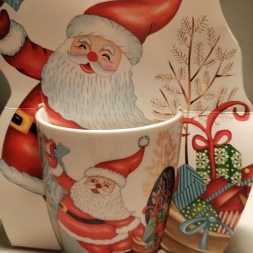 Christmas porcelain mug 350ml with Santa figure Marva home new