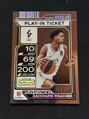 Panini Euroleague Contenders 25/26 Zaccharie Risacher Play-In Ticket card new
