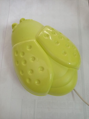 Children's wall lights used, set of 2, plastic light green with ladybug design