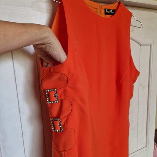Vera Mont France orange dress medium/large like new