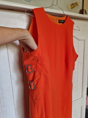 Vera Mont France orange dress medium/large like new