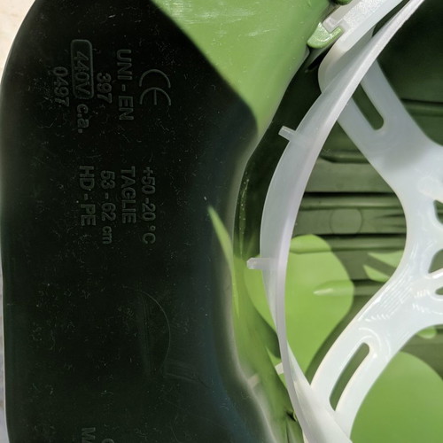 Safety helmet new, green, made in Italy