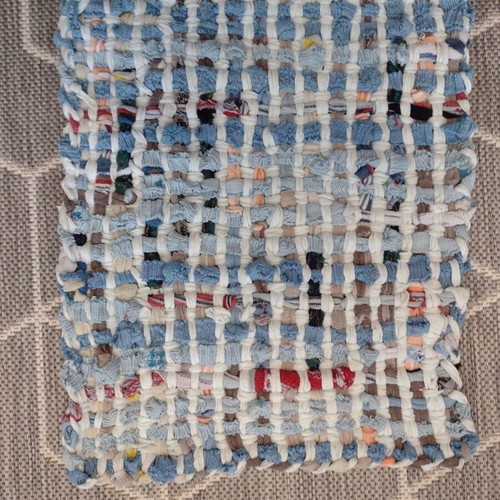 Chair pad restored, small boho-style rug