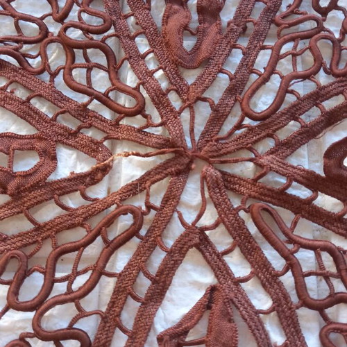 Handmade Lace Lasé Embroidery Used, Diameter 70 cm