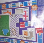 Giant poster used with celebrities and Big Brother board game