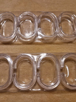 Shower curtain rings new, 2 sets of 12 transparent