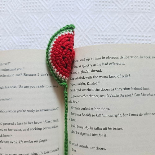 Watermelon Crochet Bookmark new, handmade