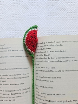 Watermelon Crochet Bookmark new, handmade