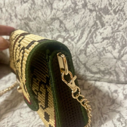 Women's embroidered canvas shoulder bag new, multicolor 23x14cm