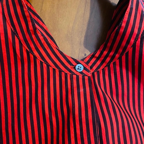 3-1 Fillip Lim shirt with unique back tie, like new, black and red