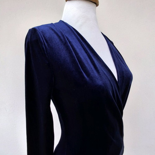 Mango velvet bodysuit S like new, navy blue
