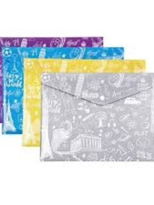 Typotrust A4 Doodle Plastic Folder Brand New, Pack of 4 Colors