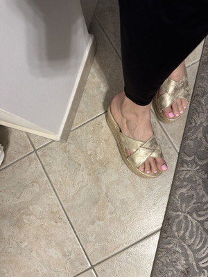 Migato women's platform sandals like new, gold, size 39