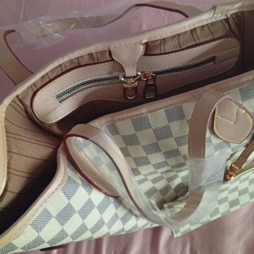 Women's handbag white-beige with wallet, new