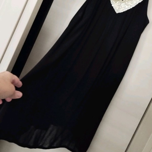 Evening dress black with sequins, new, knee-length viscose
