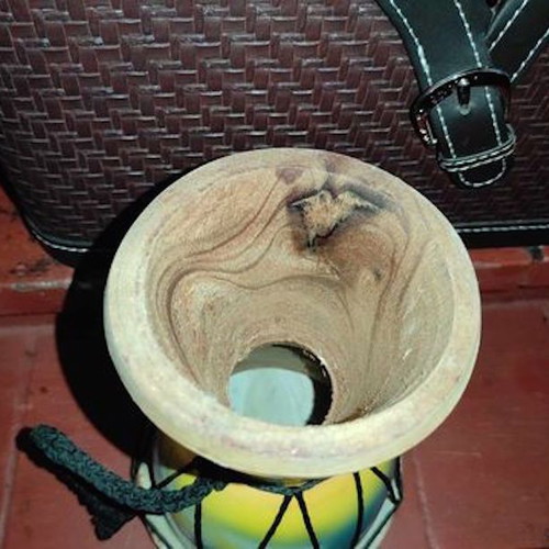 Wooden doumbek from Tunisia like new with leather