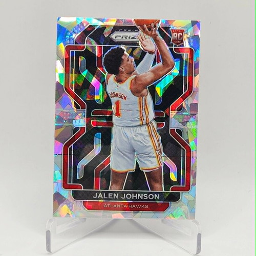 Panini Prizm Jalen Johnson Silver Cracked Ice Rookie Card like new