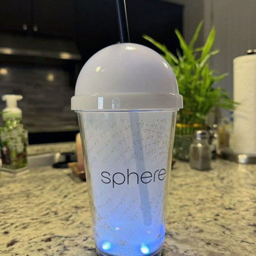 The Sphere Las Vegas Light Up Tumbler Cup 20oz with Multicolor LED and Straw