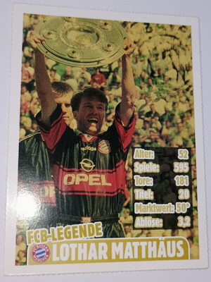 Lothar Matthäus Bayern Munich collectible card used