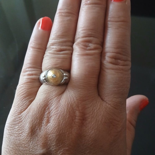Follei Folli silver 925 ring and pendant set with gold