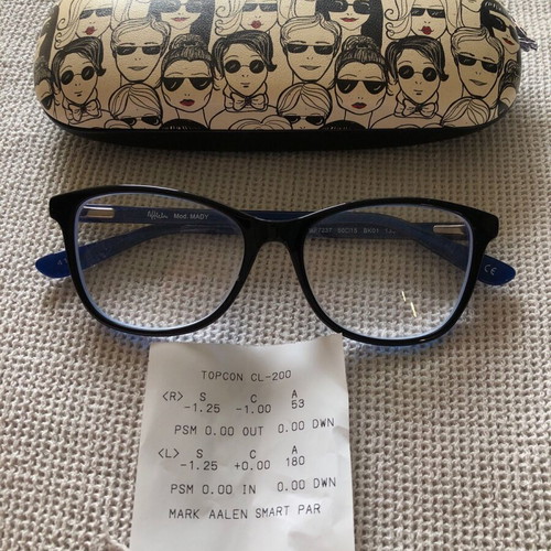 Afflelou blue prescription glasses like new with 1.25 myopia lenses