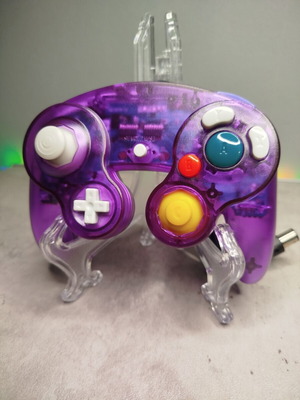 GameCube controller new, transparent purple