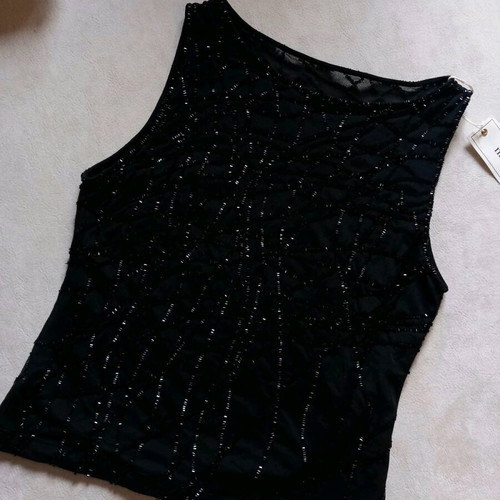 NATI IERI Luxurious Top Size S Elastic New, Black