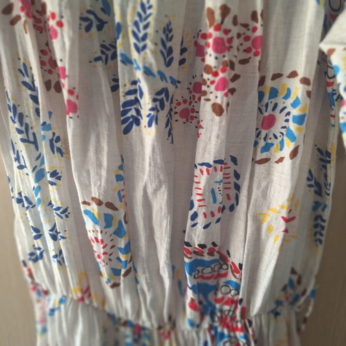 Maxi dress with off-shoulder design multicolor, new