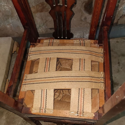 Dining chairs used, pack of 6, solid wood