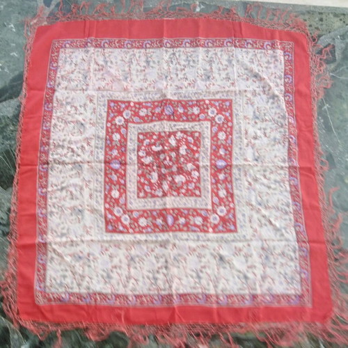 Traditional scarf used with beautiful patterns and fringes 1.00x1.00