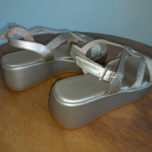 Simius women's sandals size 39 new, beige